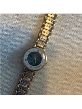 Pierre Cardin Gold-Tone Bracelet Watch with Blue-Green Dial